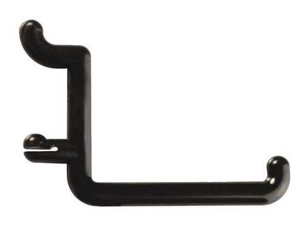 Functionaire Locking Pegboard Hooks, 1/4in.dia, Blk, PK8 FH4-4