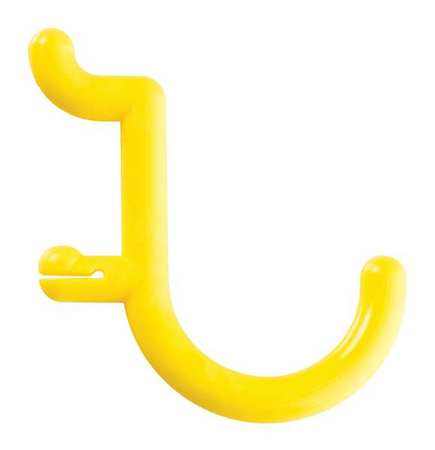 FUNCTIONAIRE Locking Pegboard Hooks, 1in.L, Yellow, PK25 25-FH1-2