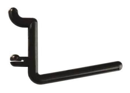 Functionaire Locking Pegboard Hooks, 2in.L, Black, PK25 25-FH3-4