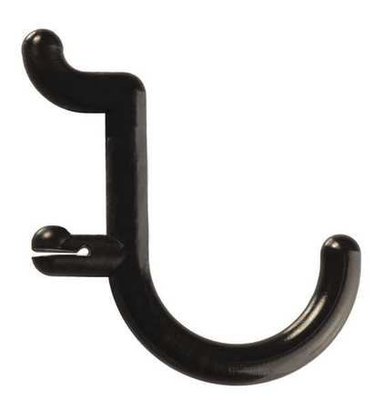 Functionaire Locking Pegboard Hooks, 1 in.L, Blk, PK8 FH1-4