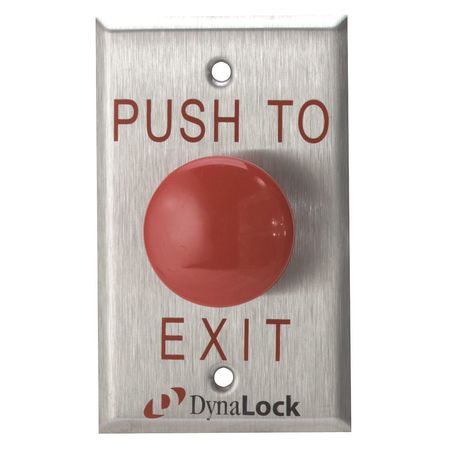DYNALOCK Push to Exit Button, SS, Red 6290 LED