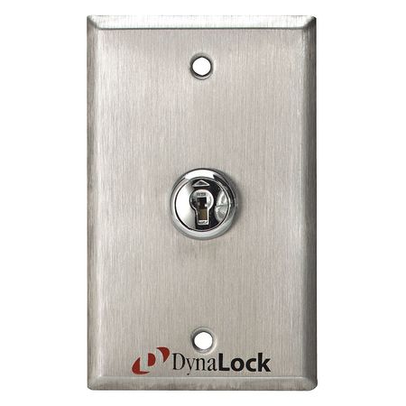 DYNALOCK Keyswitch, Silver, SS, 6A@125VAC Amps AC 7050