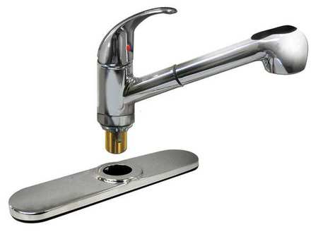 Dominion Faucets Manual, Single Hole Mount, 1 or 3 Hole Low Arc Pull Out Kitchen Faucet 77-2115