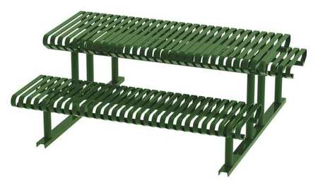 THOMAS STEELE Picnic Table, Green, 71-1/2in.D, 77-1/2in.W CRTP-6S-FS-LEX