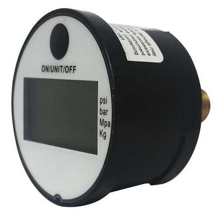 Kodiak Digital Pressure Gauge, 0 to 145 psi, 1/4 in MNPT, Plastic, Black KCDG154145