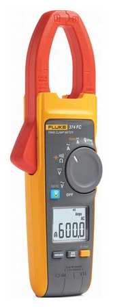Fluke Clamp Meter, LCD, 600 A, 1.6 in (41 mm) Jaw Capacity, Cat IV 600V Safety Rating FLUKE-374 FC/WWG