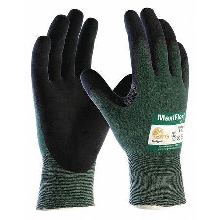Pip MaxiFlex Cut Resistant Gloves, A2 Cut Level, Palm Dipped, Nitrile, Green, Large (Size 9), 1 Pair 34-8743
