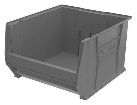 Akro-Mils 300 lb Storage Bin, Plastic, 18 3/8 in W, 12 in H, Gray, 20 in L 30283GREY