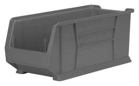 Akro-Mils 300 lb Storage Bin, Plastic, 11 in W, 10 in H, 23 7/8 in L, Gray 30287GREY