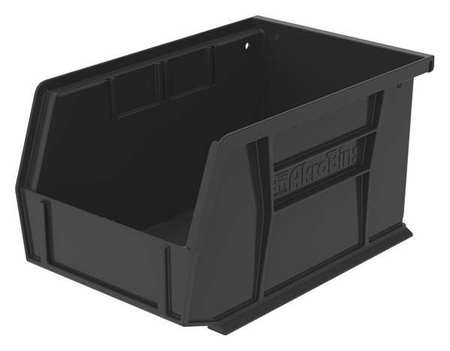Akro-Mils 20 lb Hang & Stack Storage Bin, Plastic, 6 in W, 5 in H, Black, 9 1/4 in L 30237BLACK