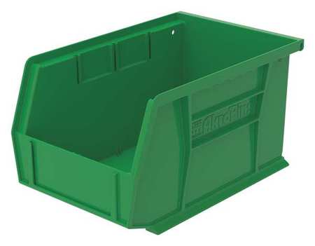 Akro-Mils 20 lb Hang & Stack Storage Bin, Plastic, 6 in W, 5 in H, 9 1/4 in L, Green 30237GREEN