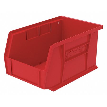 Akro-Mils 20 lb Hang & Stack Storage Bin, Plastic, 6 in W, 5 in H, Red, 9 1/4 in L 30237RED