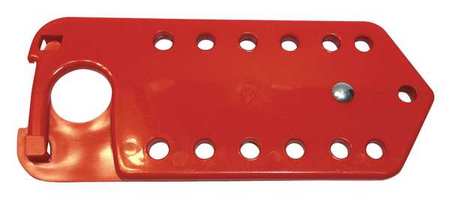ZORO SELECT Lockout Hasp, Red, 7 in. L, Recycle Plastic 45MZ99