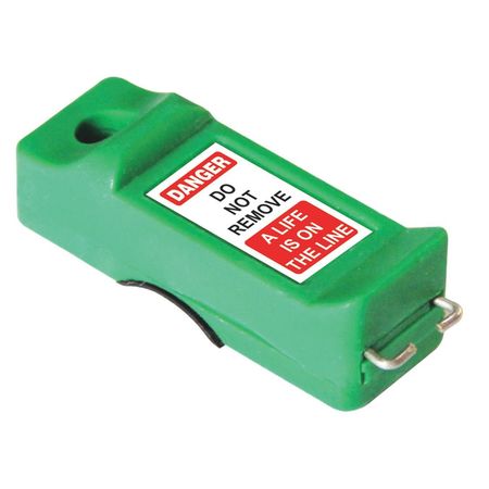 ZORO SELECT Miniature Circuit Breaker Lockout, Green 45MZ71