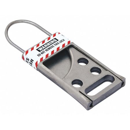 ZORO SELECT Lockout Hasp, Silver, 3-1/2 in. L, SS 45MZ54