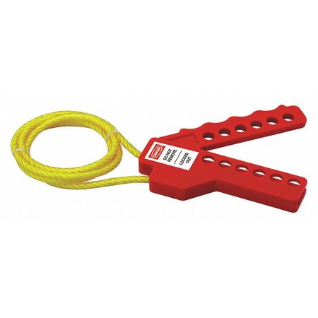 ZORO SELECT Lockout Cable, Red, Dielectric, 3 ft.L 45MZ57