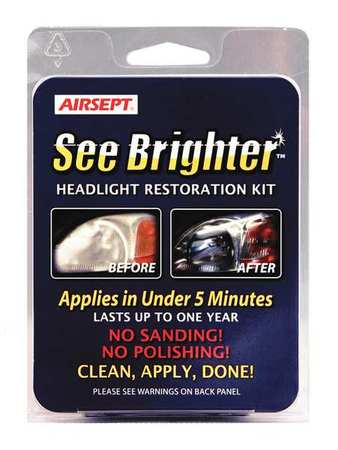 Airsept Headlight Lens Restoration Kit, Clr, 1 oz. 60650