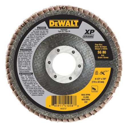 DEWALT 4-1/2" x 7/8" 80G T29 XP CER FLAP DISC DWA8282