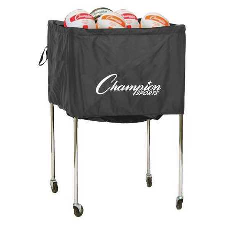CHAMPION SPORTS Ball Cart, 24.5in.LWx36in.H, Black Silver VBCART