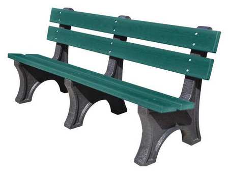 ULTRASITE Outdoor Bench, 72 in. L, 48 in. H, Green PB 6GRECOLE