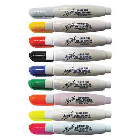 Nissen Industrial Marker, Fine Tip, Fluorescent Red Color Family, Paint 00808