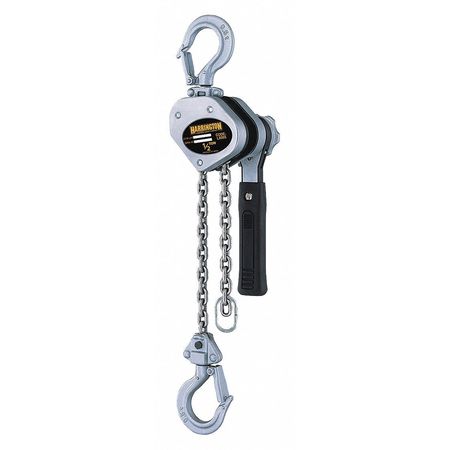 HARRINGTON Lever Chain Hoist, 1,000 lb Load Capacity, 10 ft Hoist Lift, 29/32 in Hook Opening LX005-10