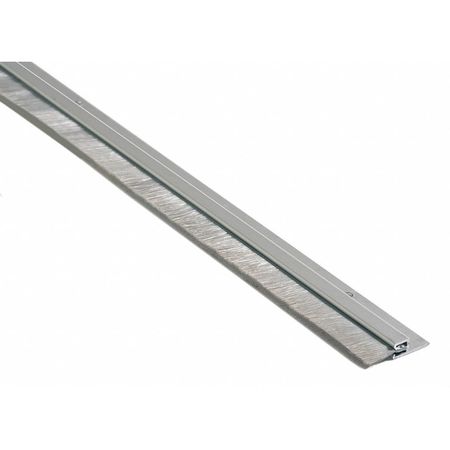 NATIONAL GUARD Door Sweep, 4 ft., A. Aluminum, Nylon Brush C607A-48