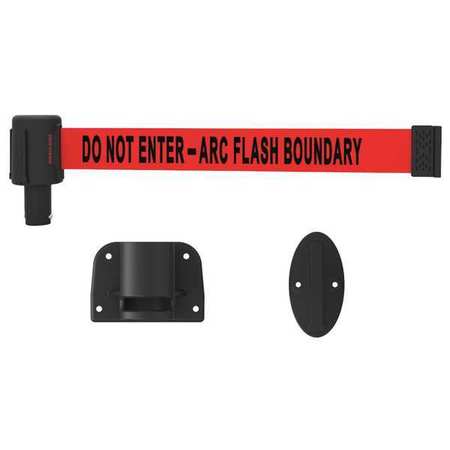 Banner Stakes Retractable Belt Barrier, Red, 15 Ft. L PL4116