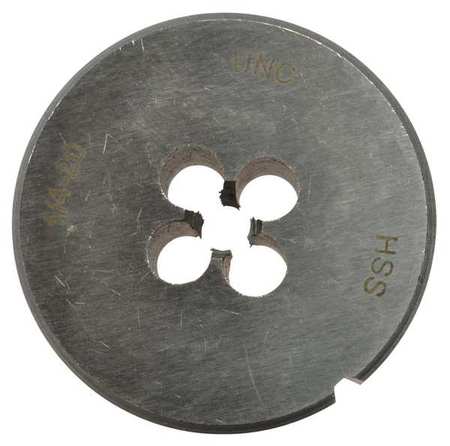 WESTWARD Die, 1/4in-20NC Solid 1-1/2in O.D. 314-6210