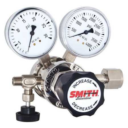 SMITH EQUIPMENT Specialty Gas Regulator, Two Stage, CGA-346, 0 to 50 psi, Use With: Air 121-2005