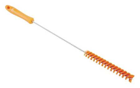 REMCO 3/4" W Tube and Valve Brush, Medium, 14 in L Handle, 19 9/10 in L Brush, Orange 53767