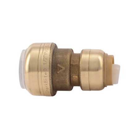 SHARKBITE Push-to-Connect Transition Coupling, 1/2 in Tube Size, Brass, Brass UIP4008