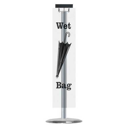 Tensabarrier Wet Umbrella Bag Holder, Satin Aluminum 52391-1S-US