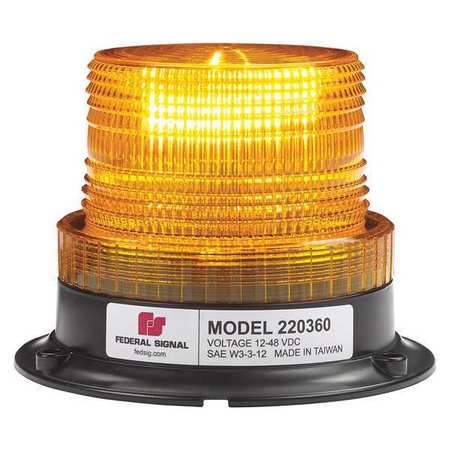 Federal Signal Beacon Light, Magnetic, 5-7/64 in. H 220360-02