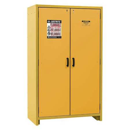 JUSTRITE Flammable Safety Cabinet, Self Close, 76-21/32"H, 45 gal., Yellow 22603