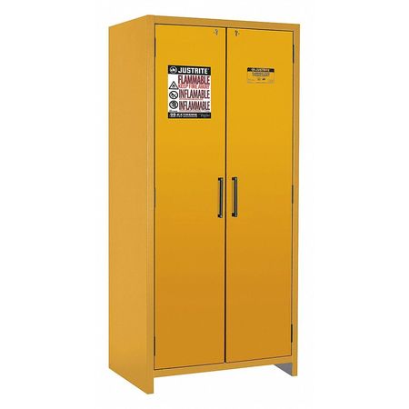 JUSTRITE Safety Cabinet, EN, 30 gal., 90 min., Color: Yellow 22605