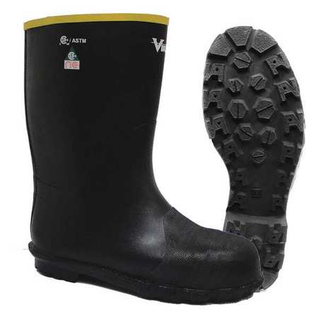 Alliance Mercantile Size 12 Unisex Steel Rubber Boot, Black VW3-1-12