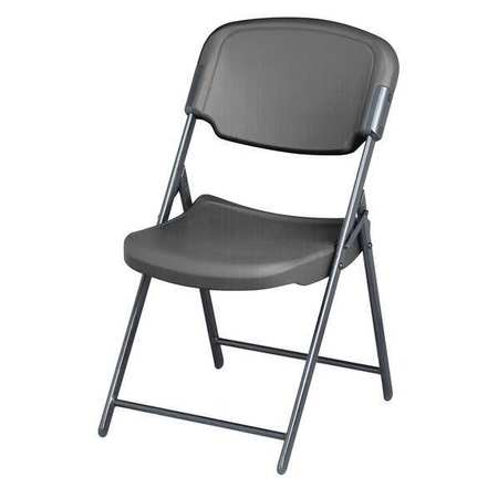 ICEBERG Folding Chair, 12 in. Back H, Charcoal, PK4 64037