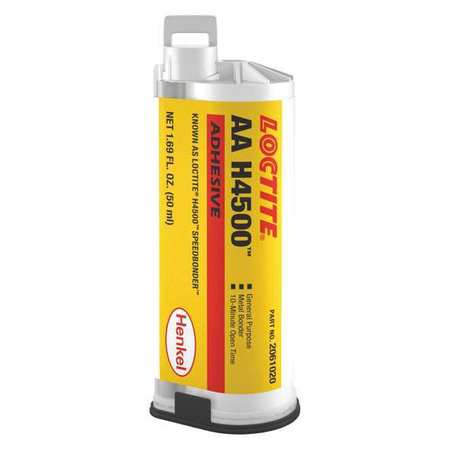 LOCTITE Glue, AA H4500 Series, White, 2 oz, Tube, 10:01 Mix Ratio, 15 min Functional Cure 2061020