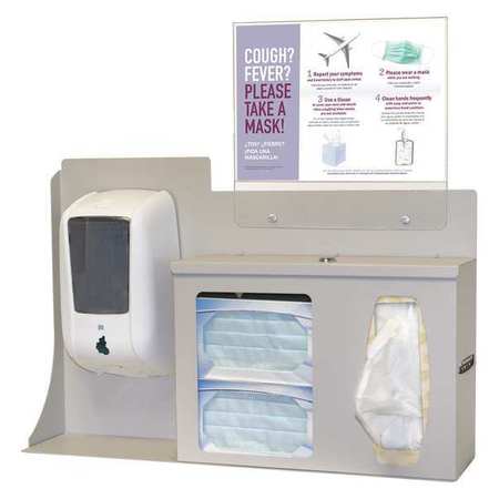 BOWMAN DISPENSERS Respiratory Hygiene Station, 21-59/64in.H BD206-0012