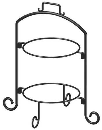 ITI Round Plate Stand, Black, Iron, 2 Tier, 9 In WR-102