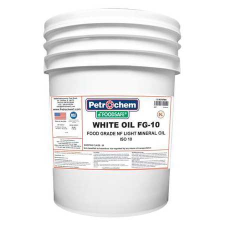 PETROCHEM 5 gal Pail, Hydraulic Oil, 10 ISO Viscosity, 5W SAE WO FG-10-005