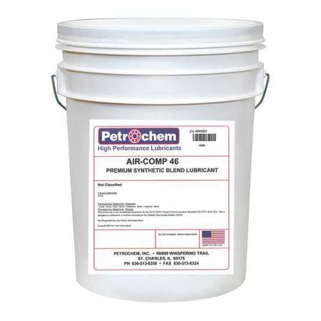 PETROCHEM Compressor Oil, 5 gal., Pail, Synthetic Oil AIR-COMP 46-005