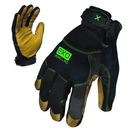 Ironclad Performance Wear Mechanics Gloves, S, Black/Gold, Spandex, Neoprene EXO-MOL-02-S