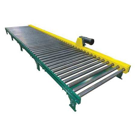 ASHLAND CONVEYOR Roller Conveyor, 34 in. W, 1 Leg Per Unit CDLR16F05S05 27EW N5