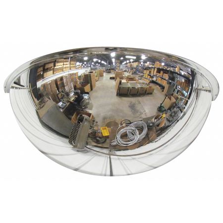 Zoro Select Half Dome Mirror, Plastic, 36 in. Dia. ONV-180-36-PB