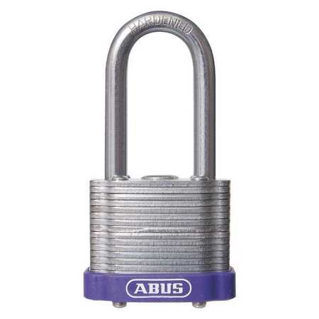 Abus Keyed Padlock, Open, Rectangular Steel Body, Hardened Steel Shackle, 11/16 in W, 6 PK 19375