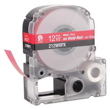 EPSON Label Cartridge, White on Red, Labels/Roll: Continuous 212WRPX