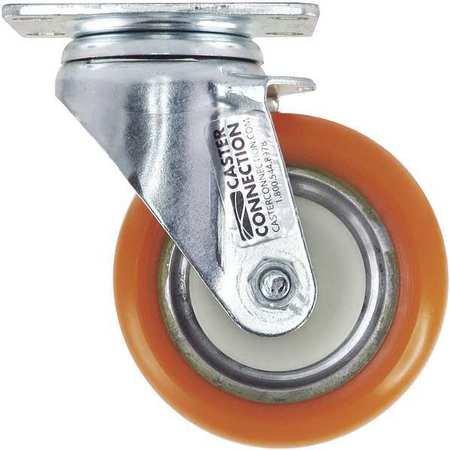 Zoro Select Swivel Plate Caster, Polyurethane, 400 lb. CDP-G-84