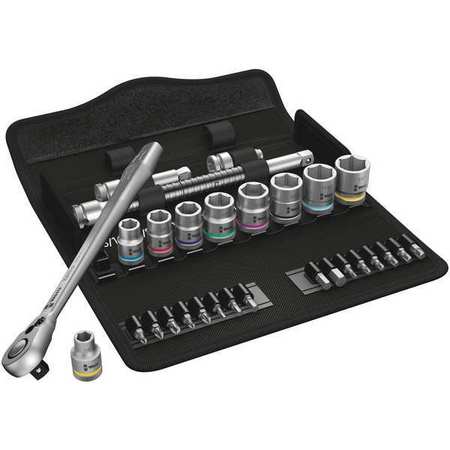 Wera 3/8" Drive Ratchet Set SAE, Torx(R) 29 Pieces 1/4 in to 3/4 in , Chrome 05004051001